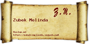 Zubek Melinda névjegykártya